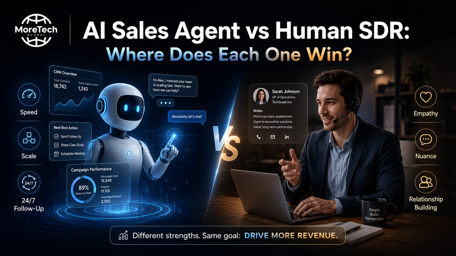 AI Sales Agent vs Human SDR: Where Does Each One Win?