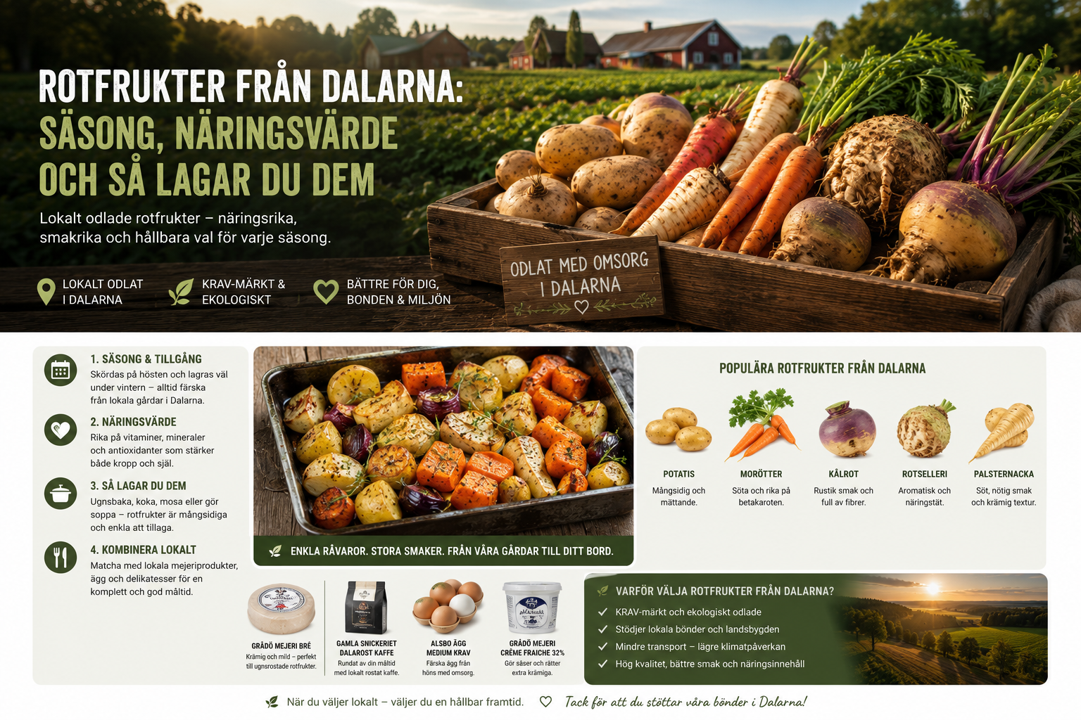 Rotfrukter från Dalarna: säsong, näringsvärde och hur du lagar dem